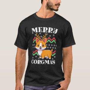 Merry Corgmas Kawaii Christmas Corgi Nerdy Ugly Ch T-Shirt