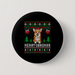 Merry Corgmas Ugly Sweater Funny Corgi Christmas T 2 Inch Round Button