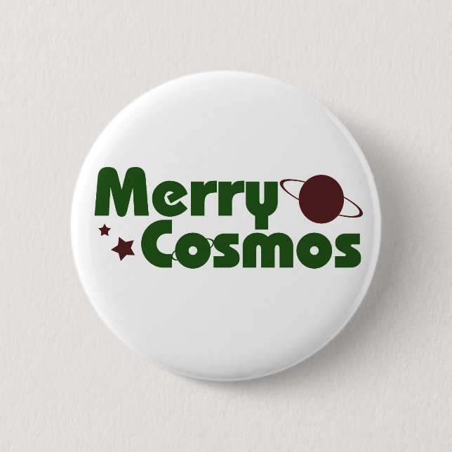 Merry Cosmos 2 Inch Round Button (Front)