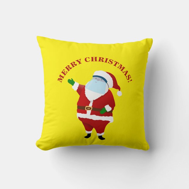 Merry Covid Christmas Throw Pillow (Front)