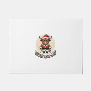 Merry Cowmas Highland Cow Christmas Shirt Design_1 Doormat