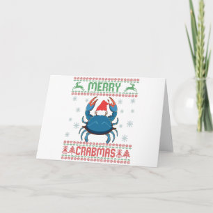 Merry Crabmas Funny Crab Ugly Christmas Sweater Card