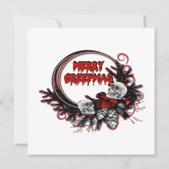 Merry Creepmas Horror Carte cadeau de Noël (Devant)