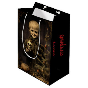 Merry Creepmas Spooky Boy Gothic Vintage Medium Gift Bag
