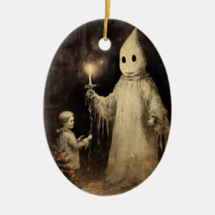 Merry Creepmas Spooky Gothic Vintage Ceramic Ornament