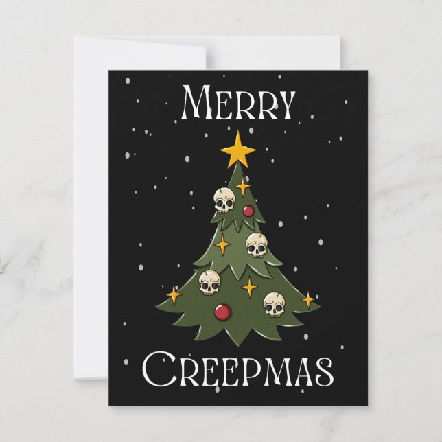 Merry Creepmas Tree Holiday Card (Front)
