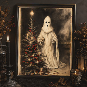 Merry Creepmas Victorian Christmas Ghost Gothic Poster