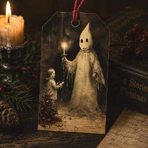 Merry Creepmas Victorian Ghost Spooky Christmas Gift Tags
