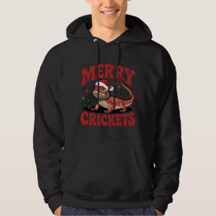 Merry Crickets Bearded Dragon Funny Hoodie