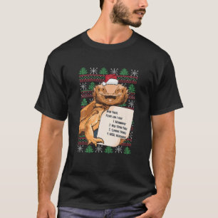 Merry Crickets Bearded Dragon Ugly Christmas Pajam T-Shirt