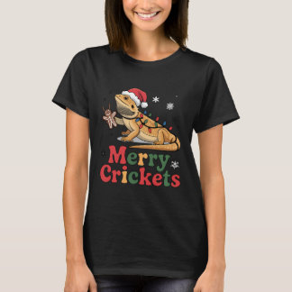 Merry Crickets Lizard Christmas Lights T-Shirt