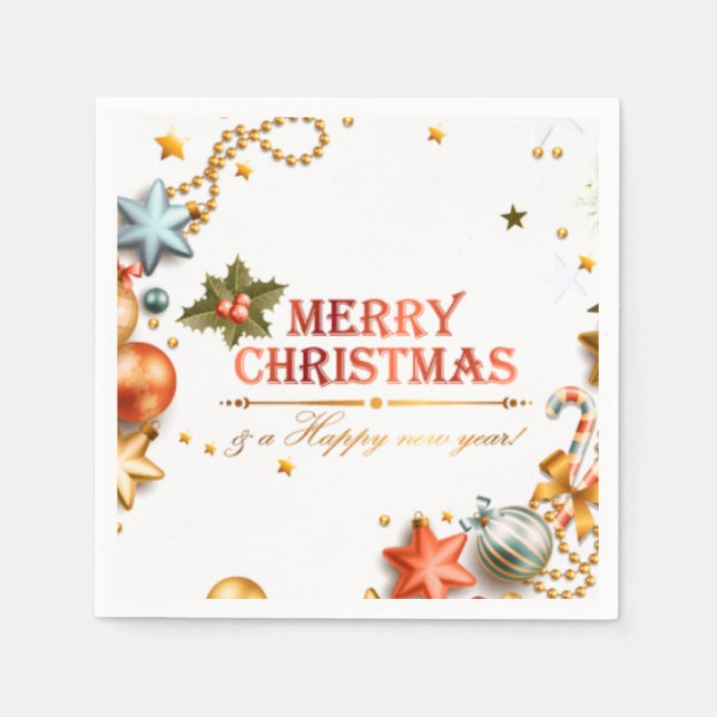 Merry Crishtmas To All Napkin (Front)