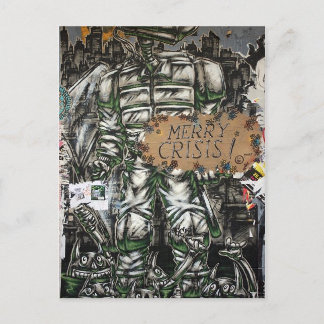 Merry Crisis Graffiti Holiday Postcard (Front)