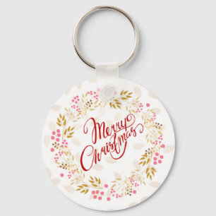 Merry Cristmas Wreath Keychain
