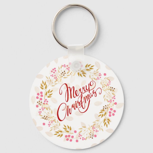 Merry Cristmas Wreath Keychain (Front)