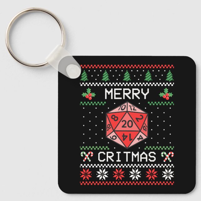 Merry Critmas II - Ugly Christmas Keychain (Front)