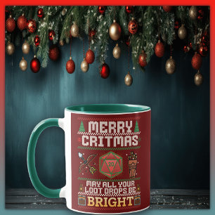 Merry Critmas Loot Drop   Archer Ugly Sweater Mug