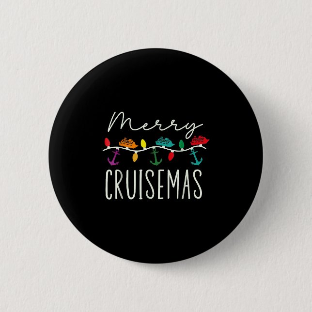 Merry Cruise-mas Cruise Christmas Xmas Pyjamas Hol 2 Inch Round Button (Front)