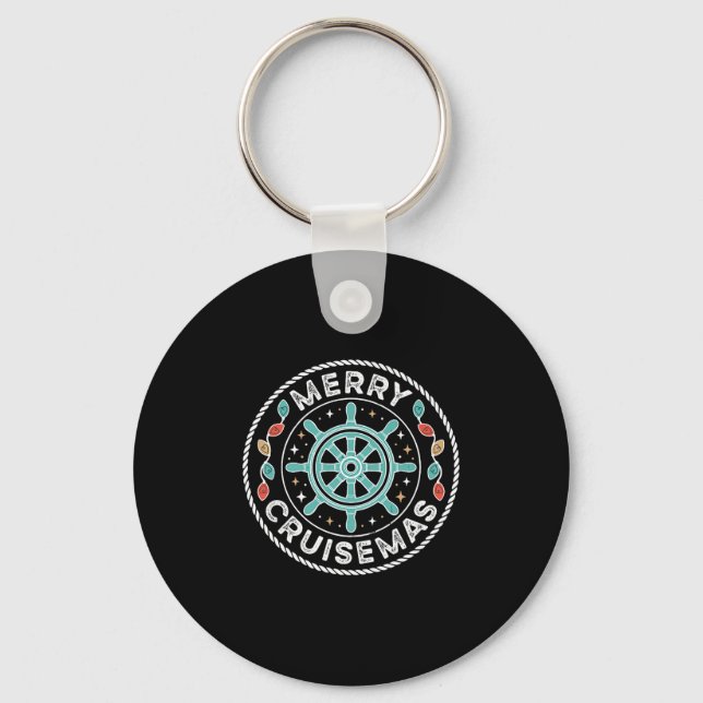 Merry Cruise-mas Matching Family Christmas Cruise  Keychain (Front)