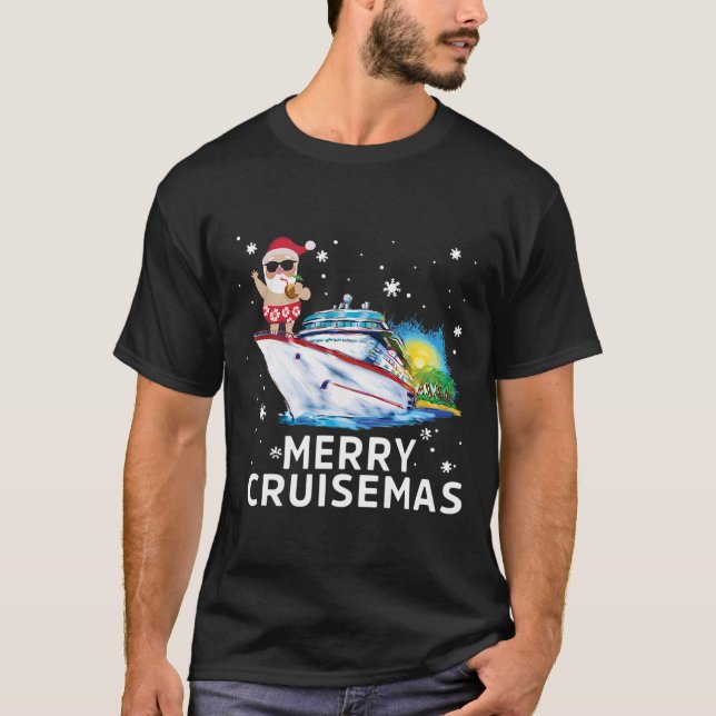 Merry Cruisemas 2021 Funny Christmas Santa T-Shirt (Front)