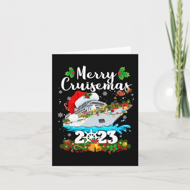 Merry Cruisemas 2023 Christmas Santa Reindeer Crui Card (Front)
