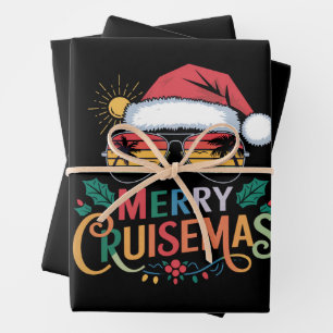 Merry Cruisemas 2024 Christmas Santa Reindeer Wrapping Paper Sheet