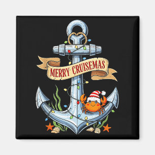 Merry Cruisemas 2025 Nautical Cruise Christmas Fam Magnet