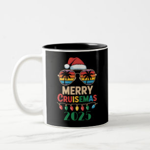 Merry Cruisemas 2025 Personalized Xmas Cruise Two-Tone Coffee Mug