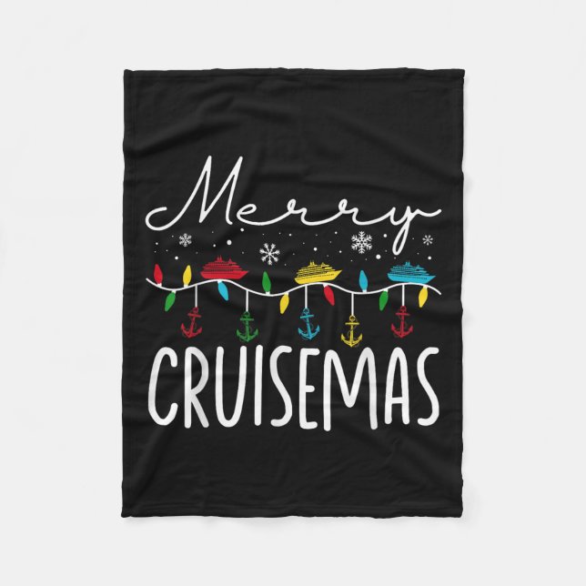 Merry Cruisemas Christmas Family Cruisin Funny Cru Fleece Blanket (Front)
