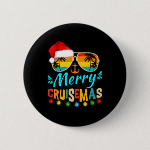 Merry Cruisemas Christmas Santa Reindeer Cruise 2 Inch Round Button