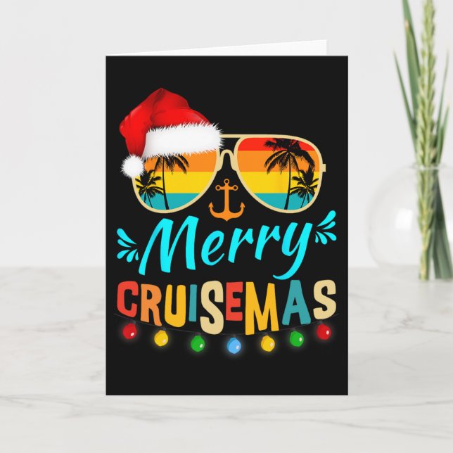 Merry Cruisemas Christmas Santa Reindeer Cruise  Card (Front)