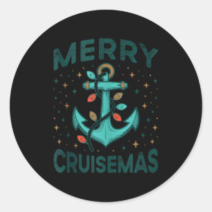 Merry Cruisemas Cruise Christmas Light Matching Fa Classic Round Sticker
