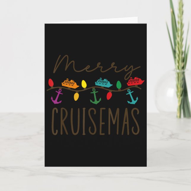 Merry Cruisemas Cruise Christmas Lights Matching F Card (Front)
