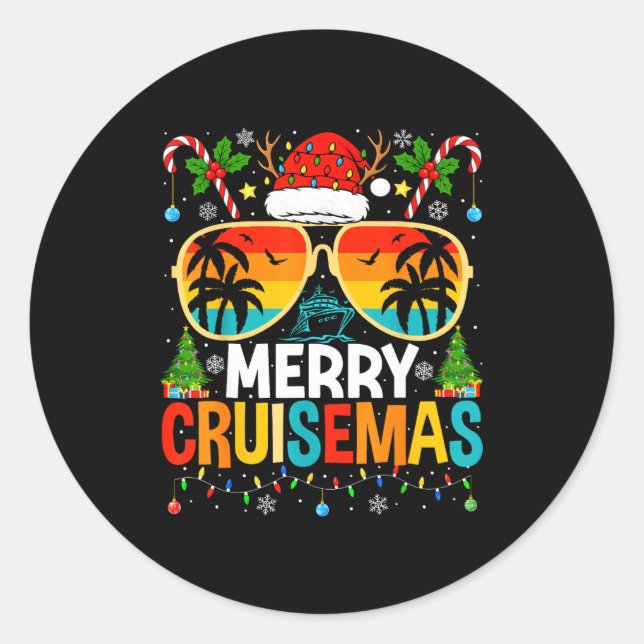 Merry Cruisemas Cruise Matching Family Christmas C Classic Round Sticker (Front)