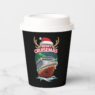 Merry Cruisemas Cruise Ship Family Christmas Funny Paper Cups
