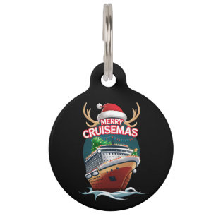 Merry Cruisemas Cruise Ship Family Christmas Funny Pet Tag