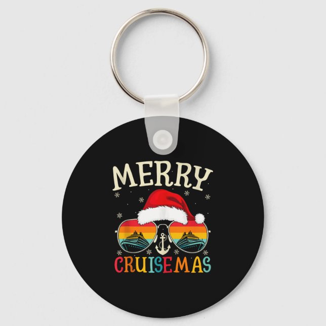 Merry Cruisemas Cruise Ship Vacation Cruising Chri Keychain (Front)