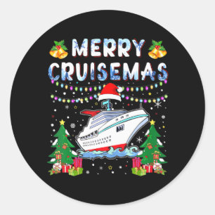 Merry Cruisemas Family Cruise Christmas 2023 Classic Round Sticker