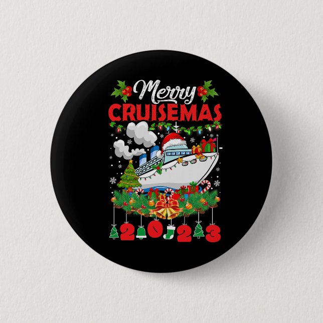 Merry Cruisemas Family Cruise Christmas 2023 Fun B 2 Inch Round Button (Front)