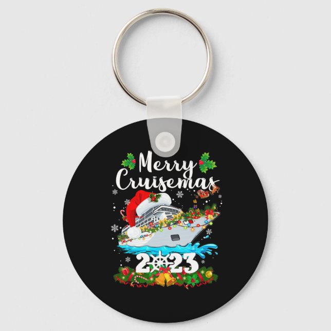 Merry Cruisemas Family Cruise Christmas 2023 Fun B Keychain (Front)