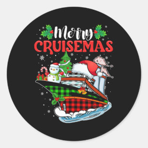 Merry Cruisemas Family Cruise Christmas Fun Classic Round Sticker