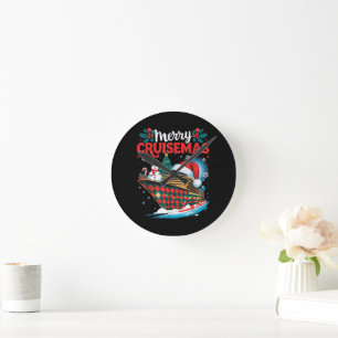 Merry Cruisemas Funny Family Christmas Round Clock