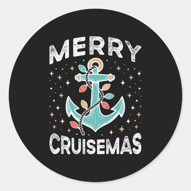 Merry Cruisemas Matching Family Cruise Christmas L Classic Round Sticker (Front)