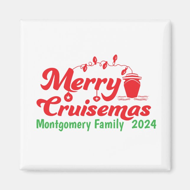 Merry Cruisemas Personalized Family  Magnet (Front)