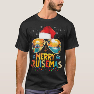 Merry Cruisemas Santa Hat Retro Cruise Ship Christ T-Shirt