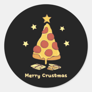 Merry Crustmas - Pizza Christmas Classic Round Sticker