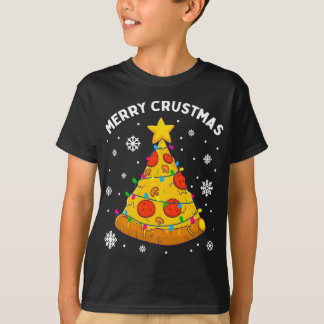 Merry Crustmas Pizza Christmas Tree T-Shirt