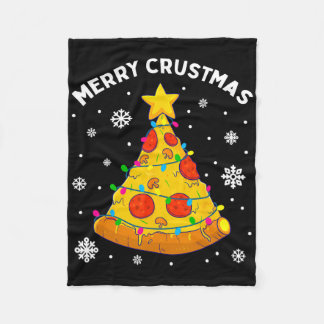 Merry Crustmas Pizza Christmas Tree Xmas Gifts Kid Fleece Blanket