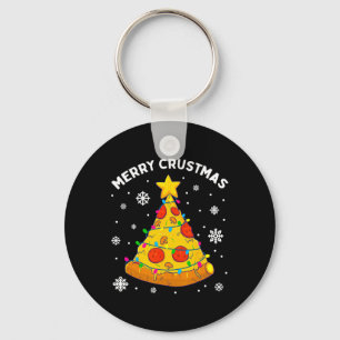 Merry Crustmas Pizza Christmas Tree Xmas Gifts Kid Keychain
