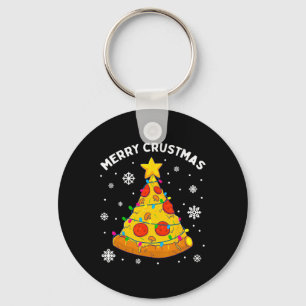 Merry Crustmas Pizza Christmas Tree Xmas Gifts Kid Keychain